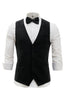 Load image into Gallery viewer, Black Pinstriped Shawl Lapel menn Suit Vest
