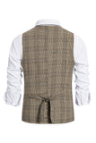 brun pinstripe dobbel breasted sjal lapel menns dress vest