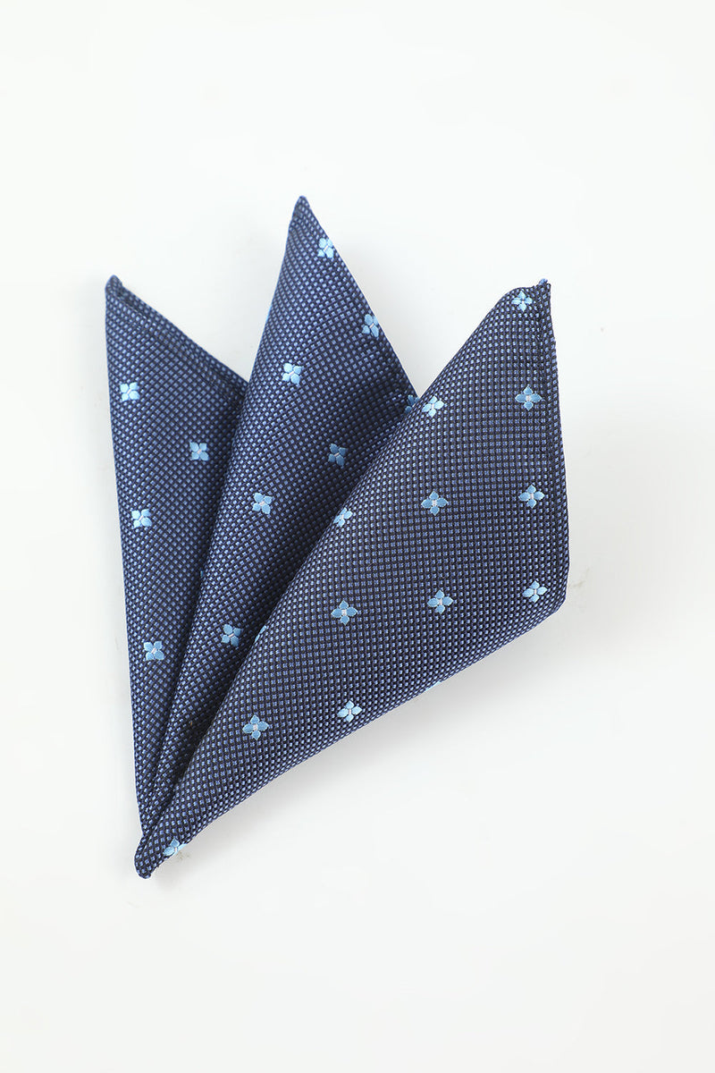 Load image into Gallery viewer, marine menns 5-delt tilbehør sett slips og sløyfe lomme firkantet blomst jakkepinne slips klipp