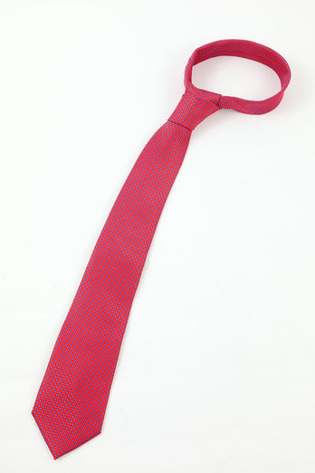 Fuchsia menns 5-delt tilbehør sett slips og sløyfe lomme firkantet blomst jakke pinne slips klipp