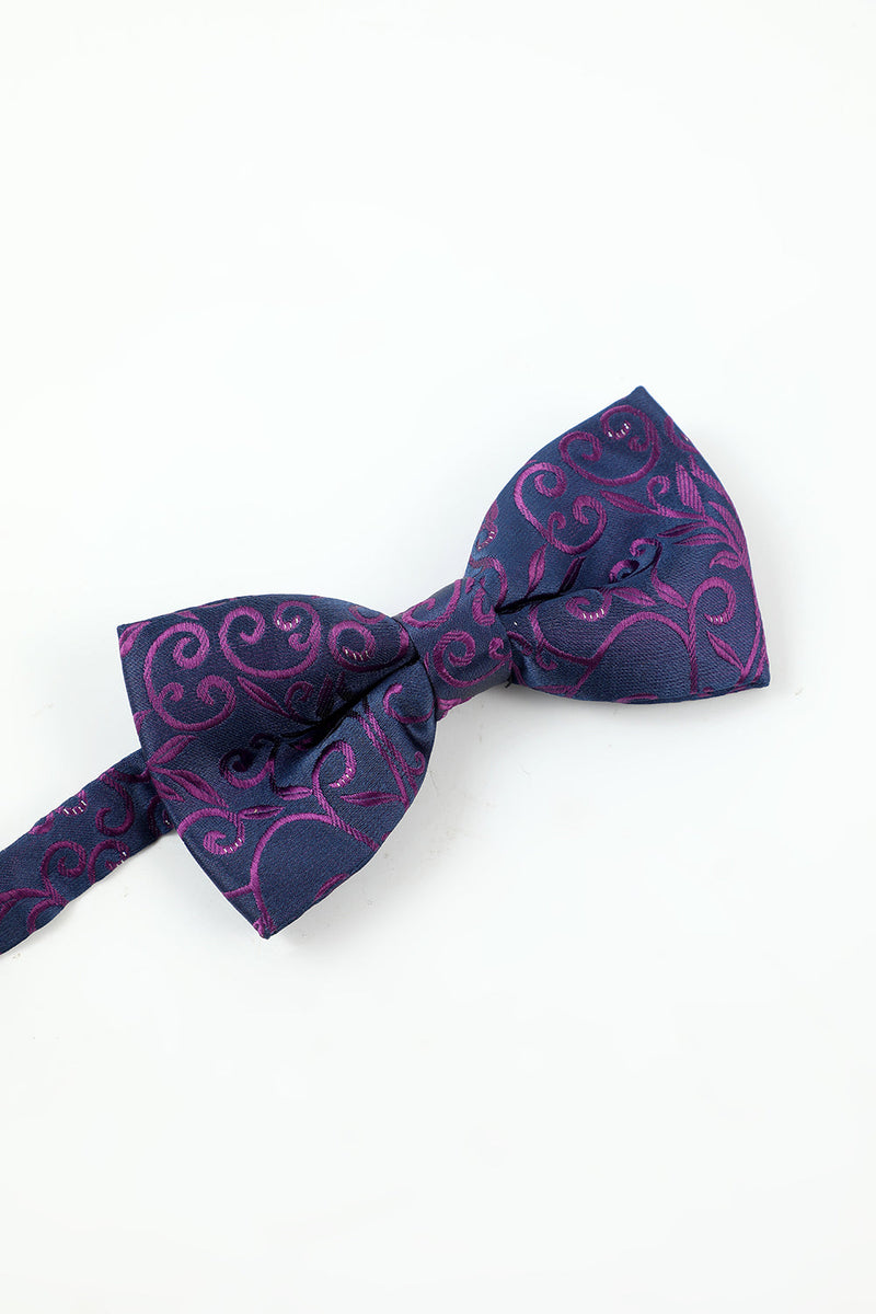 Load image into Gallery viewer, lilla jacquard menns 5-delt tilbehør sett slips og sløyfe lomme firkantet blomst jakkepinne slips klipp