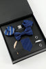 Load image into Gallery viewer, royal blå menns tilbehør sett stripe slips og sløyfe to lomme firkantet jakkepinne slips klipp mansjettknapper