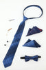 Load image into Gallery viewer, royal blå menns tilbehør sett slips og jacquard sløyfe to lomme firkantet jakkepinne slips klipp mansjettknapper