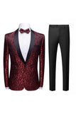 svart jacquard shawl lapel menns 2 stk dresser