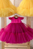 Load image into Gallery viewer, Tyllhette ermer Fuchsia Flower Girl Dress