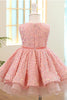 Load image into Gallery viewer, Sparkly Båt Neck Rosa Flower Girl Dress