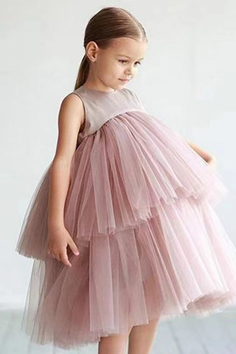 Load image into Gallery viewer, Tiered Boat Neck Svart Flower Girl Dress