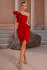 Load image into Gallery viewer, Hvit en skulder bodycon cocktail kjole