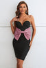 Load image into Gallery viewer, Black Sweetheart Bodycon Semi formell kjole med sløyfe