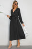 Load image into Gallery viewer, Lange ermer svart casual kjole med volanger