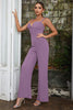 Load image into Gallery viewer, Beaded Purple Jumpsuits For Party