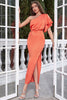 Load image into Gallery viewer, One Shoulder Sunset formell kjole med volanger