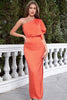 Load image into Gallery viewer, One Shoulder Sunset formell kjole med volanger