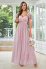 Load image into Gallery viewer, Chiffon A-Line Dusty Rose formell kjole