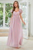 Load image into Gallery viewer, Chiffon A-Line Dusty Rose formell kjole