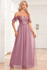 Load image into Gallery viewer, A-Line kald skulder støvete rose formell kjole