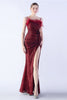 Load image into Gallery viewer, Svart Spaghetti stropper Skjede paljett formell kjole med fjær