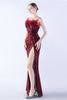Load image into Gallery viewer, Svart Spaghetti stropper Skjede paljett formell kjole med fjær