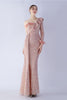 Load image into Gallery viewer, Havfrue en skulder paljett formell kjole med fjær