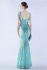 Load image into Gallery viewer, Lilac Mermaid V Neck Sequin og Beaded Struts fjær kveldskjole med spalt