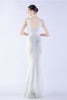 Load image into Gallery viewer, Lilac Mermaid V Neck Sequin og Beaded Struts fjær kveldskjole med spalt