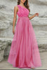 Load image into Gallery viewer, Sparkly One Shoulder Pink Prom Kjole med paljetter
