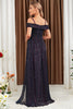 Load image into Gallery viewer, Glitter A-Line Purple Prom kjole med skulder