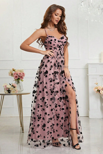 A-Line Mauve Prom kjole med Slit