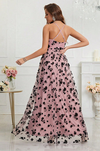 A-Line Mauve Prom kjole med Slit