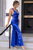 Load image into Gallery viewer, Royal Blue Mermaid Open Back Prom Dress med Slit