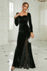 Load image into Gallery viewer, Svart havfrue Sweetheart Neck Velvet Prom Dress