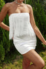Load image into Gallery viewer, Stroppeløs hvit bodycon-kjole med frynser