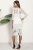 Load image into Gallery viewer, Hvit skjede blonder midi kjole med halve ermer