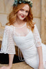 Load image into Gallery viewer, Hvit havfrue blonder midi kjole med halve ermer
