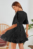 Load image into Gallery viewer, Hvit A-Line V Neck casual kjole med korte ermer