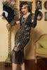 Load image into Gallery viewer, svart gylden 1920 retro paljett kjole