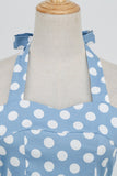 Halter Blå Polka Prikker 1950-tallet Kjole