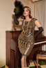 Load image into Gallery viewer, gylden rund hals 1920-tallet flapper kjole