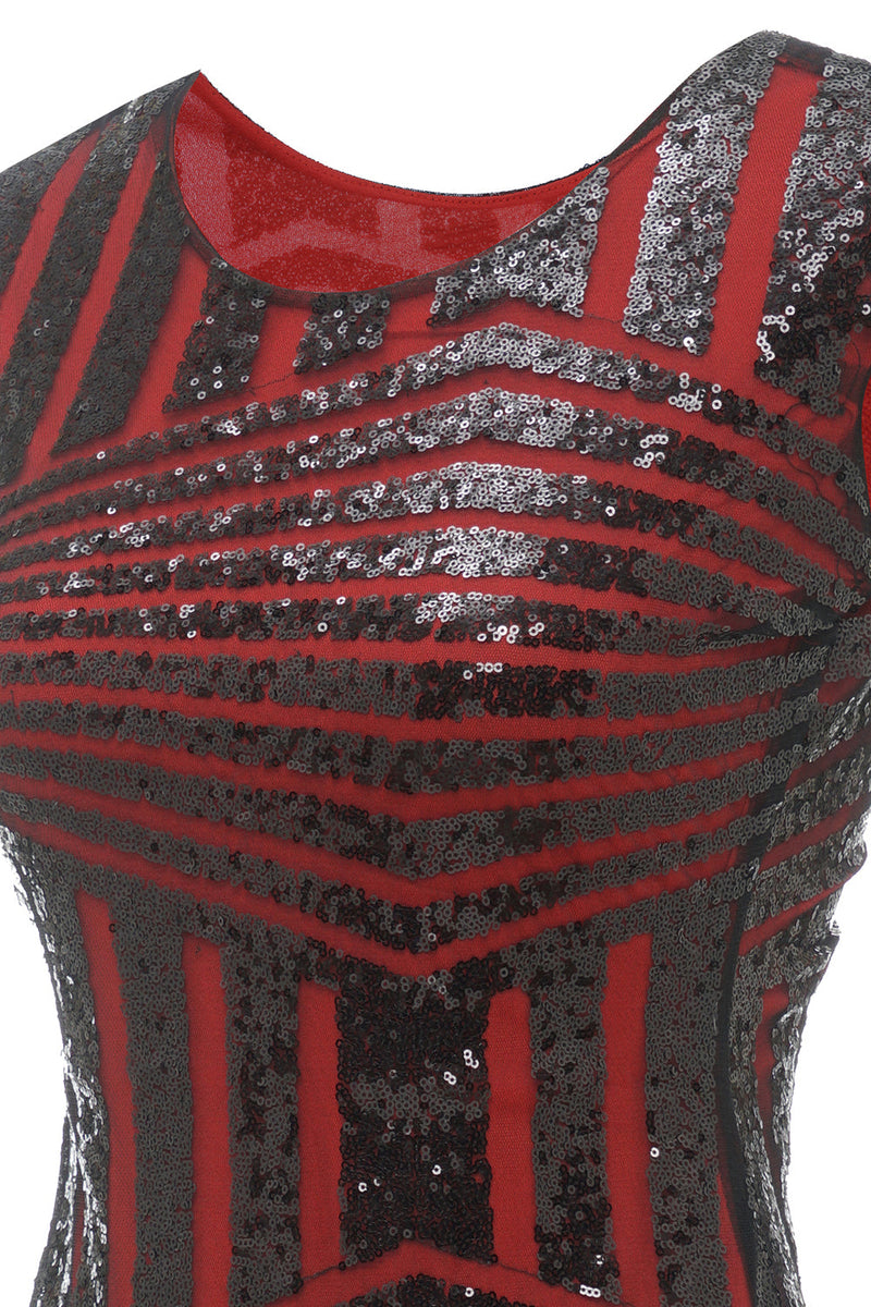Load image into Gallery viewer, rød rund hals 1920-tallet flapper kjole