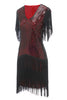 Load image into Gallery viewer, svart rød v nakke 1920-tallet fest kjole