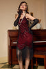 Load image into Gallery viewer, svart rød spaghetti stropper 1920-tallet kjole