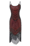 frynsete vintage 1920-tallet paljett kjole