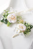 Load image into Gallery viewer, hvit kunstig rose bryllup håndledd corsage