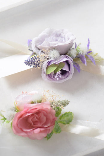 rødme blomst håndledd corsage for bryllup