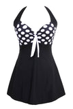 Svart Hvit Polka Dots Badetøy