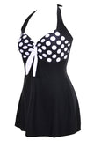 Svart Hvit Polka Dots Badetøy