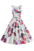 Load image into Gallery viewer, v nakke lys blå 1950-tallet vintage kjole