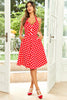 Load image into Gallery viewer, Hepburn Style Halter Neck Red Button Polka Dots 1950 Kjole