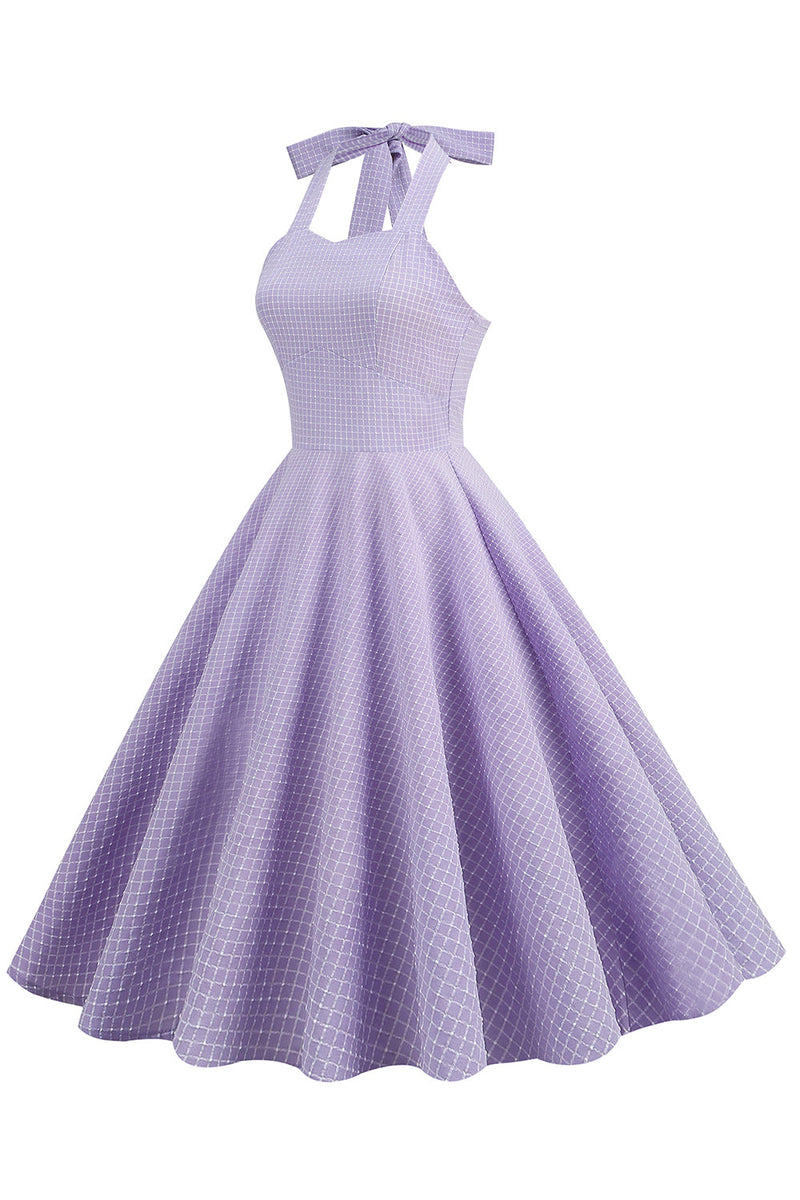 Load image into Gallery viewer, Lavendel Grime Plaid Vintage Kjole