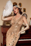 Champagne Paljetter Gatsby 1920-tallet Prom Dress